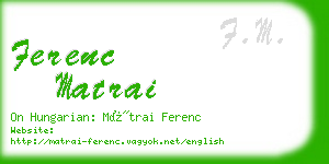 ferenc matrai business card